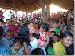 rekha with chepang kids