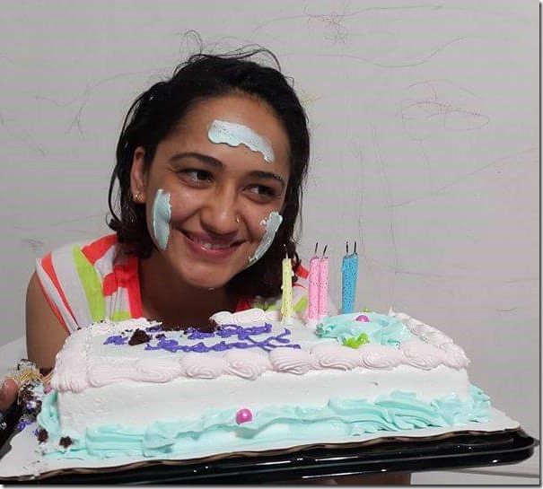 usha poudel with birthday cakc 2015