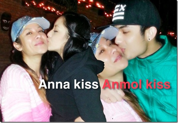 anmol and anna sharma competing in kissing sushmita kc